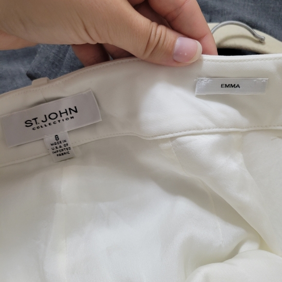 St. John collection Emma white pleated trousers pants 8 - Picture 3 of 6